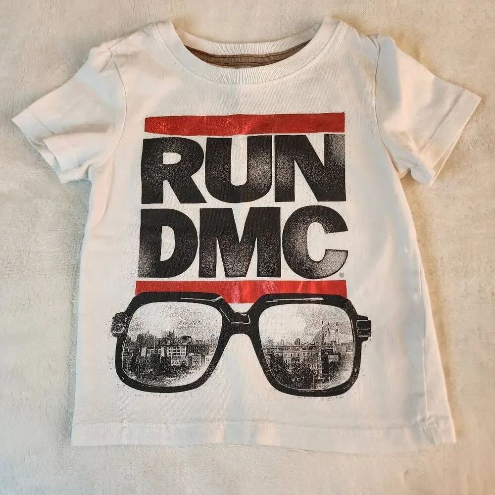 H&M Run Dmc White Graphic Tshirt Size 1.5-2 Y